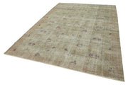Handmade Wool Area Rug – Vintage Cotton Rug Beige 6'11''x10'0'' Durable Blend