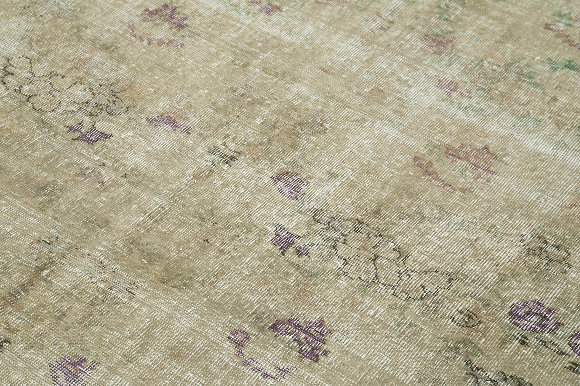 Handmade Wool Area Rug – Vintage Cotton Rug Beige 6'11''x10'0'' Durable Blend