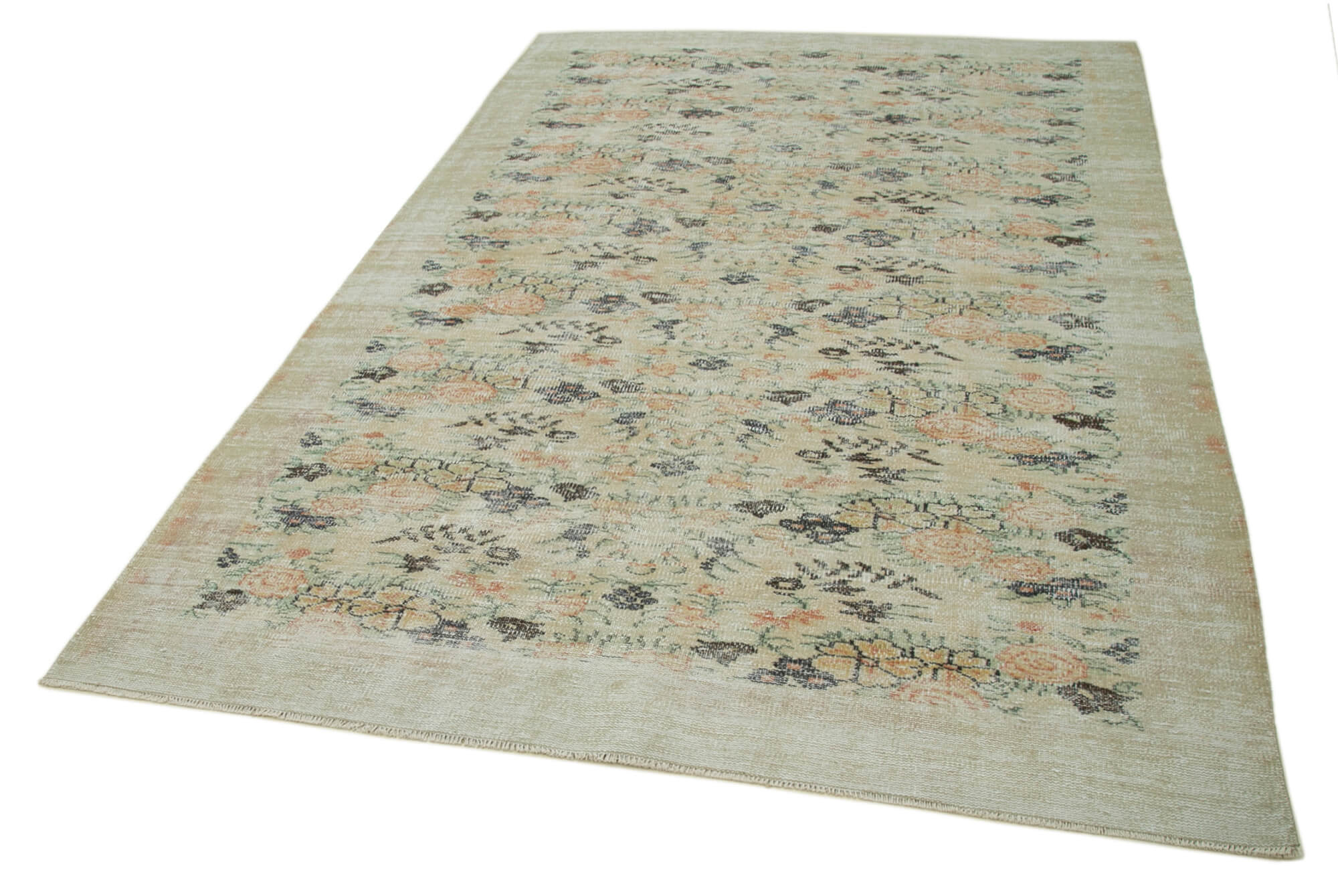 Handmade Wool Area Rug – Traditional Hand Knotted Carpet 6'3'' x 9'11'' Beige Neutral Color Rug