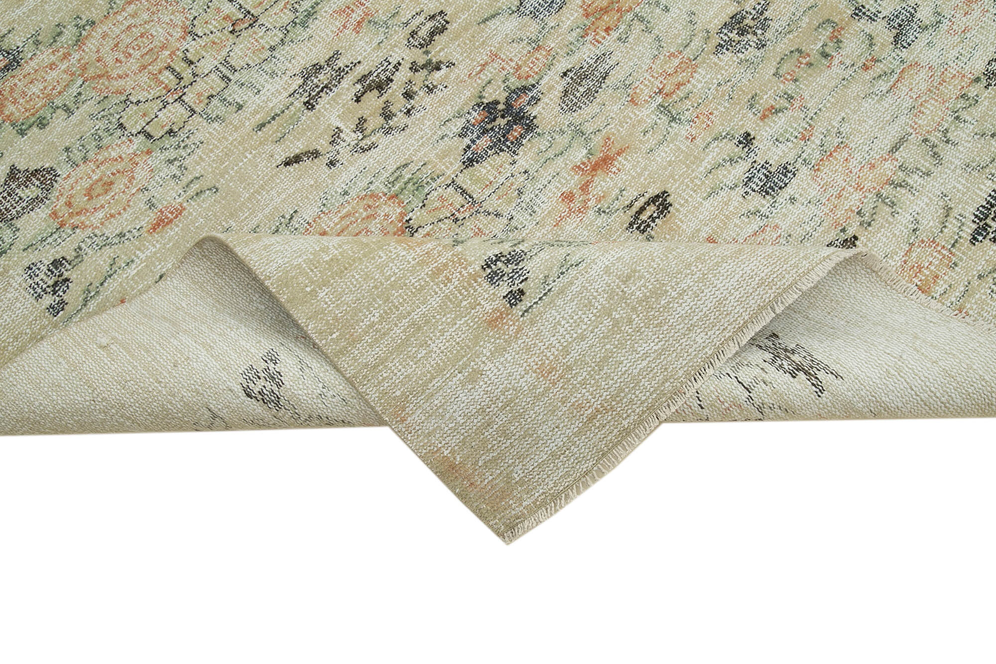 Handmade Wool Area Rug – Traditional Hand Knotted Carpet 6'3'' x 9'11'' Beige Neutral Color Rug