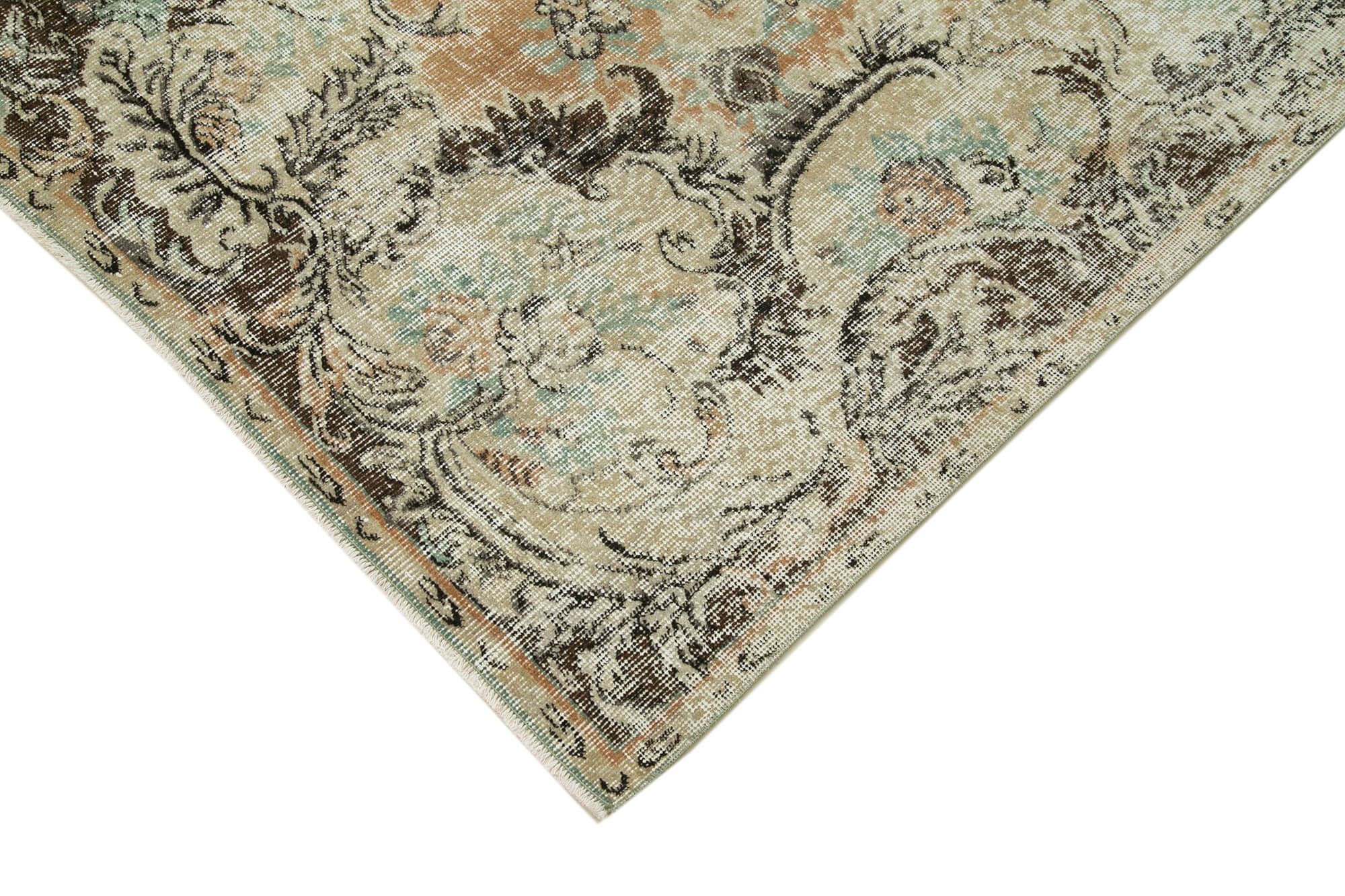 Handmade Wool Area Rug – Vintage Cotton Rug Beige 6'1'' x 9'7'' Soft Texture