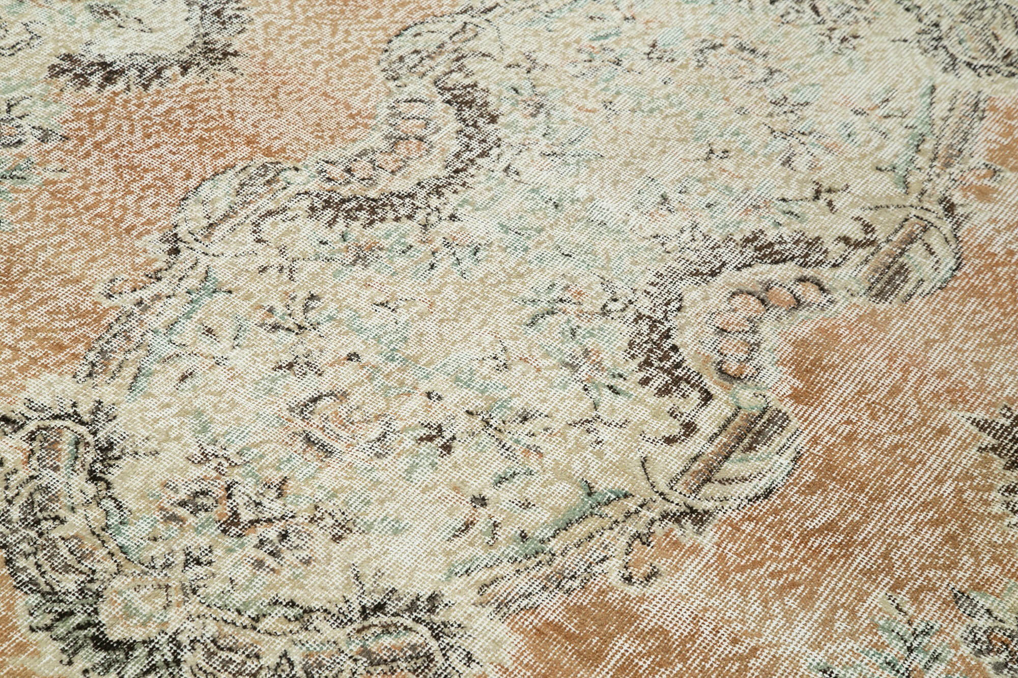 Handmade Wool Area Rug – Vintage Cotton Rug Beige 6'1'' x 9'7'' Soft Texture