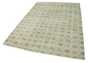 Handmade Wool Area Rug – Vintage Cotton Rug 5'11''x8'6'' Beige Classic Style