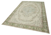 Vintage Cotton Wool Rug - Handmade Area Rug | Neutral Beige Turkish Vintage Carpet 6'5''x9'11''