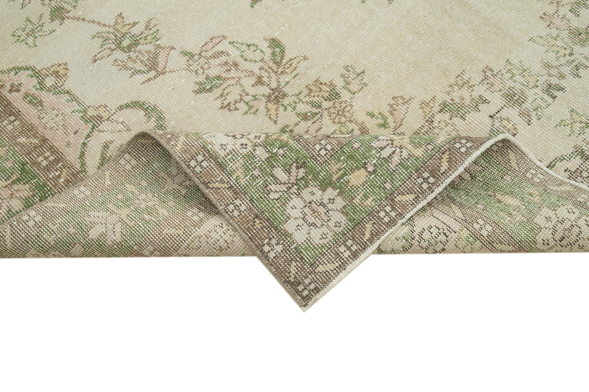 Vintage Cotton Wool Rug - Handmade Area Rug | Neutral Beige Turkish Vintage Carpet 6'5''x9'11''