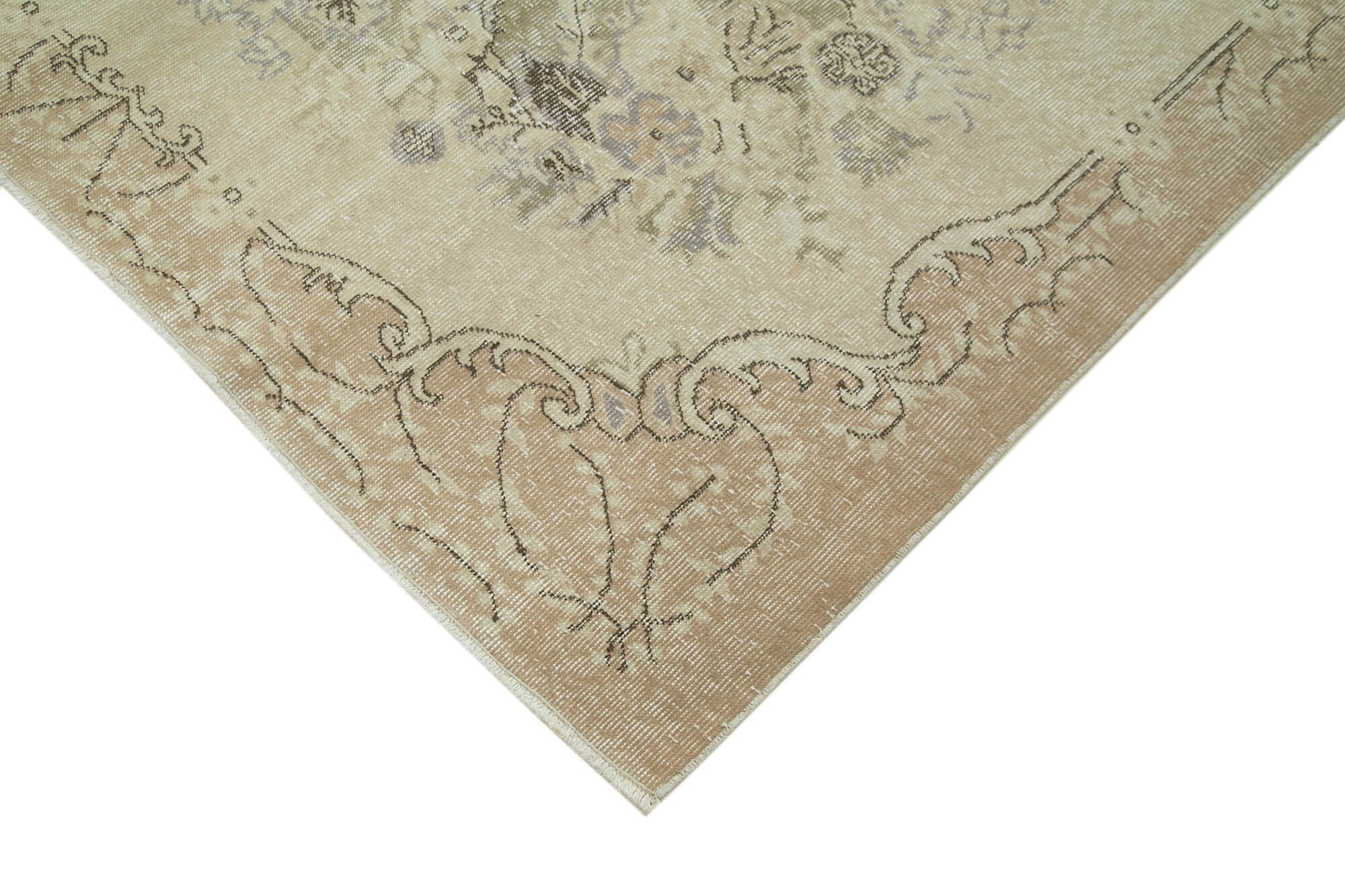Handmade Vintage Area Rug – Wool Area Carpet, Neutral Beige Rug 6'0'' x 9'7''