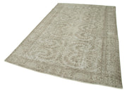 Handmade Wool Area Rug - Vintage Cotton Rug, Beige Area Carpet 5'9''x8'11''