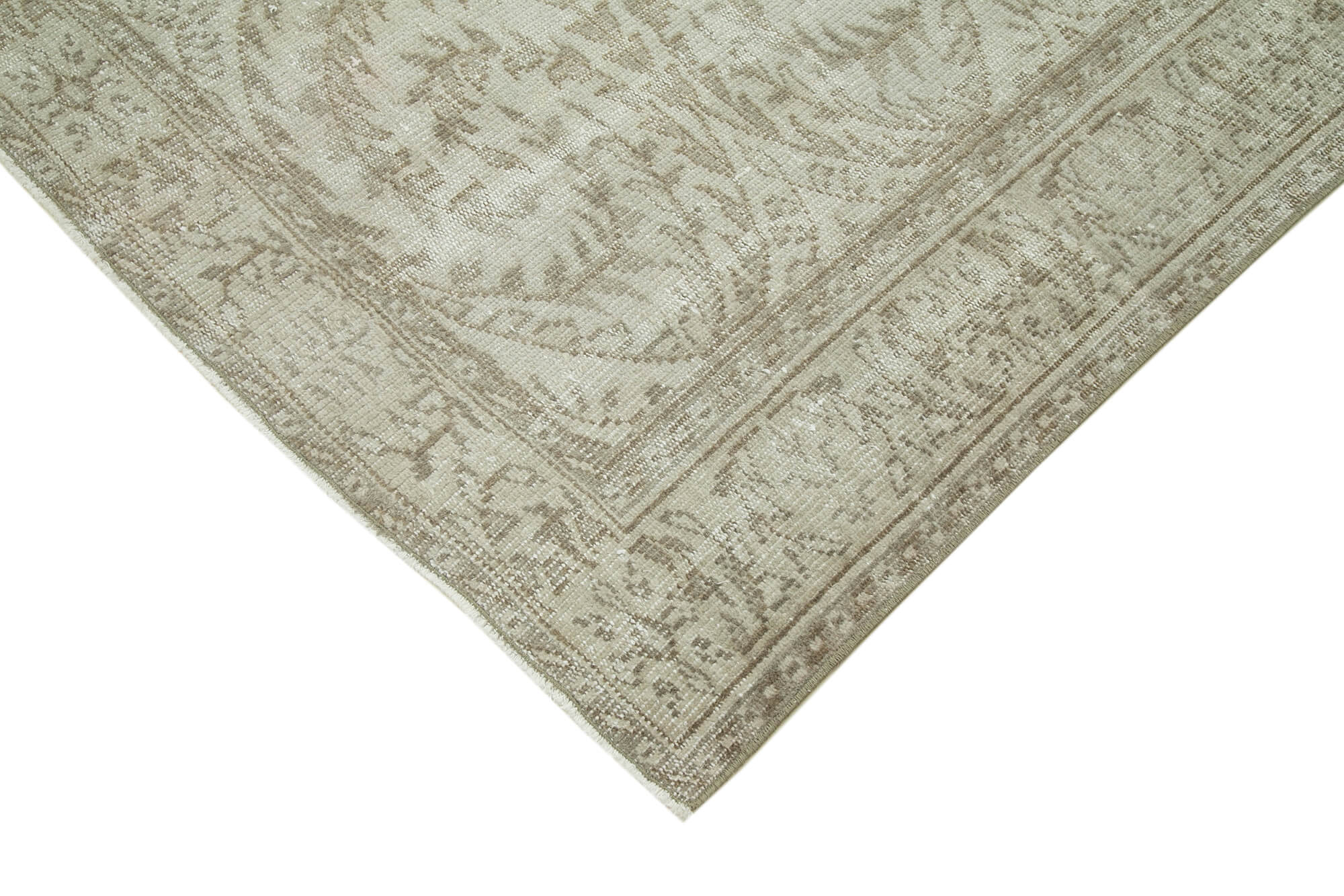 Handmade Wool Area Rug - Vintage Cotton Rug, Beige Area Carpet 5'9''x8'11''