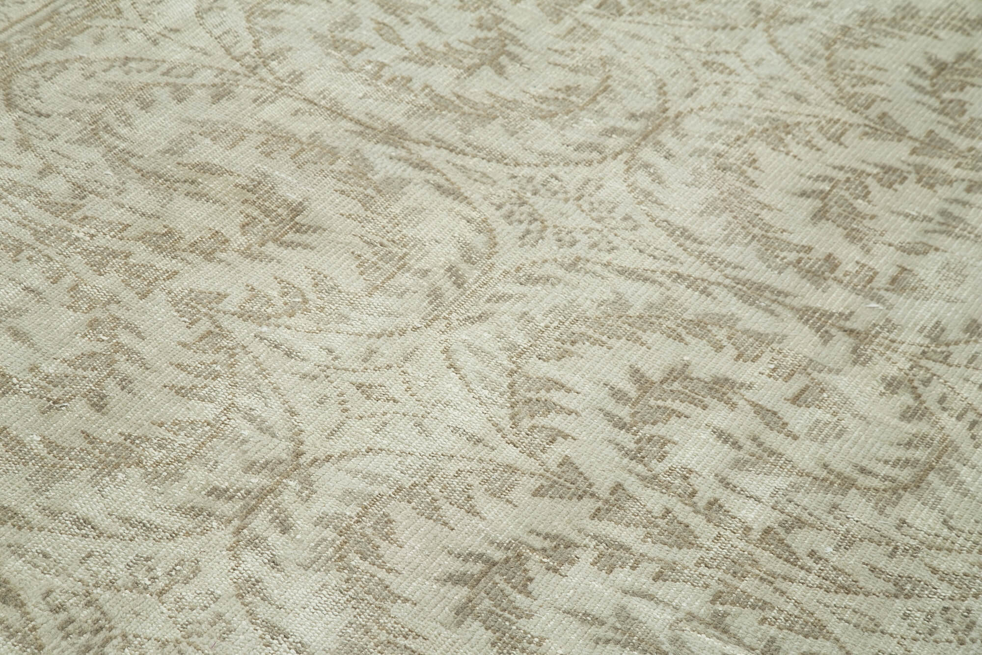 Handmade Wool Area Rug - Vintage Cotton Rug, Beige Area Carpet 5'9''x8'11''