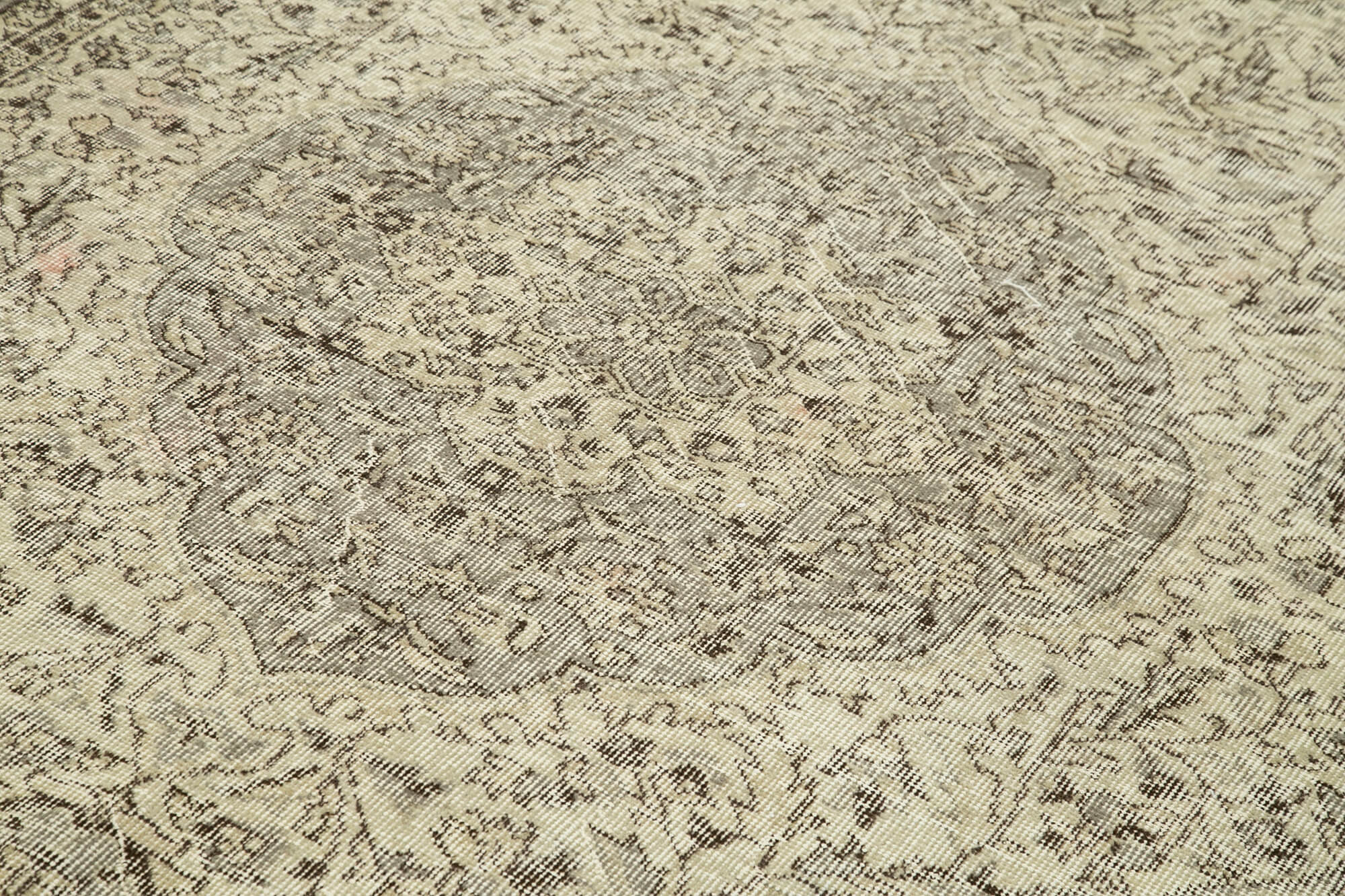 Handmade Wool Area Rug | Traditional Hand Knotted Vintage Cotton Rug - Beige 6'3''x10'1''