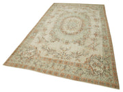 Handmade Vintage Area Rug – Neutral Beige Wool Cotton Bohemian Style Carpet 5'10''x10'1''