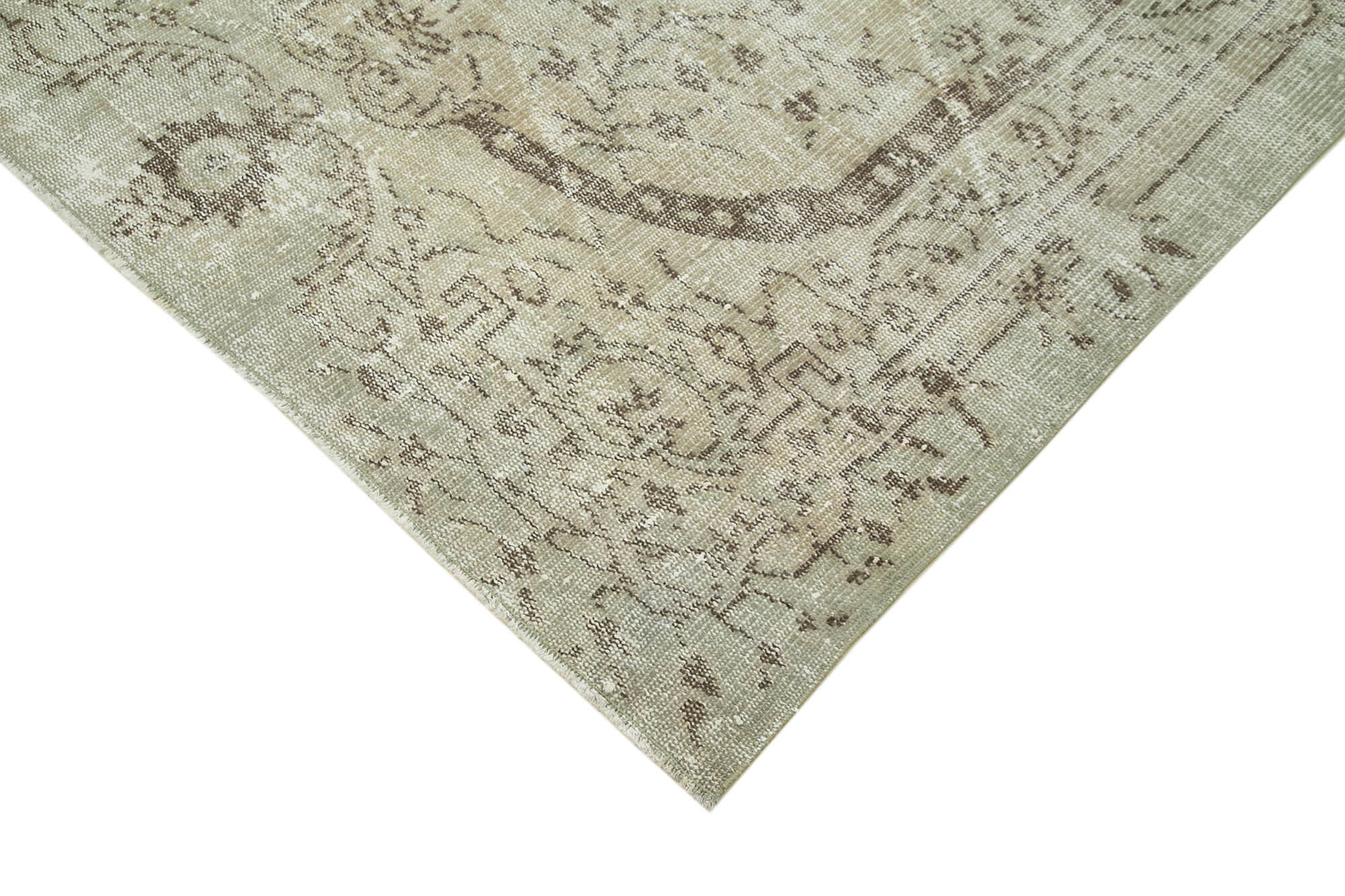 Handmade Wool Area Rug – Vintage Cotton Rug, Beige Turkish Wool Carpet 5'4''x8'6''