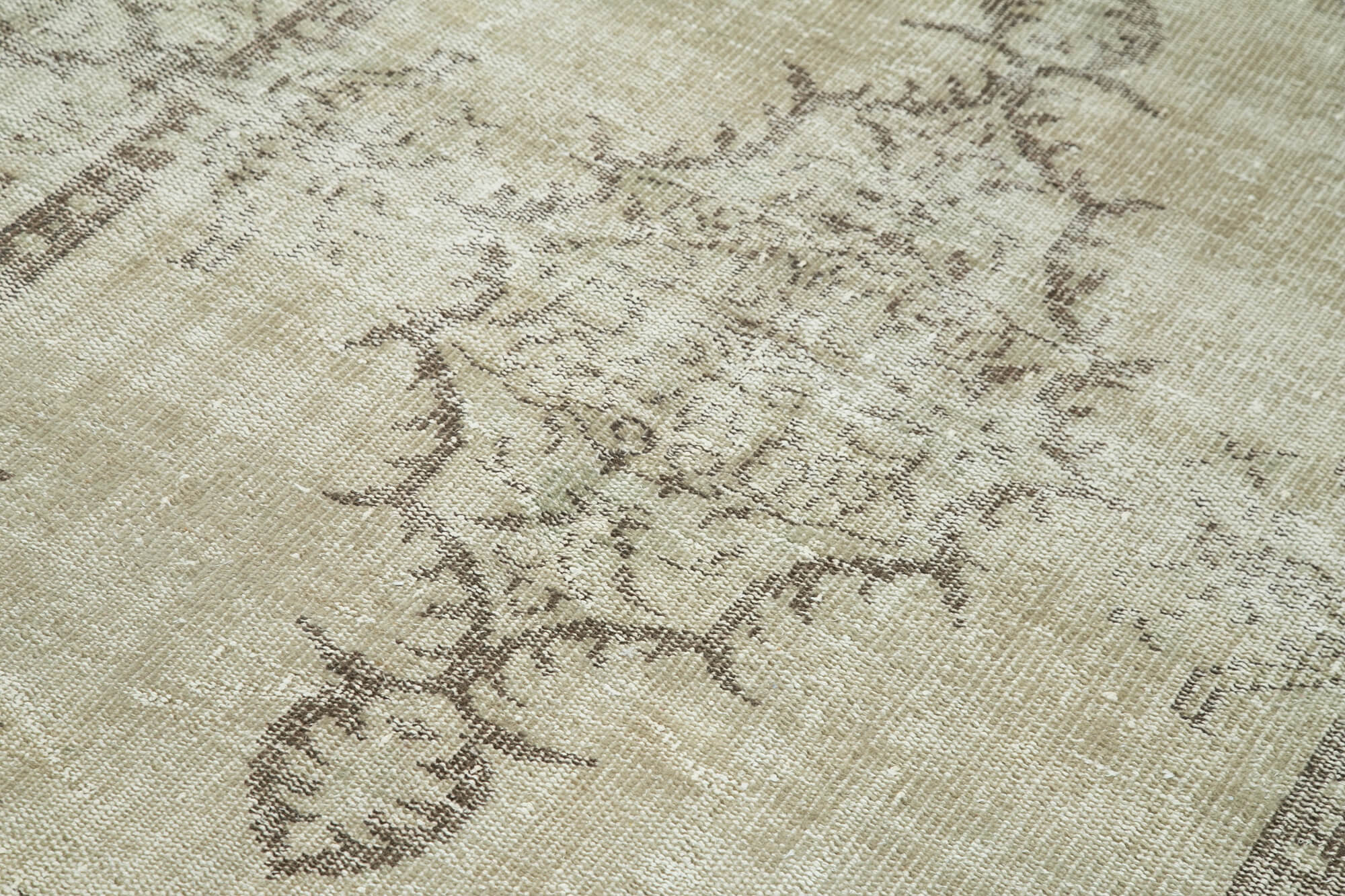 Handmade Wool Area Rug – Vintage Cotton Rug, Beige Turkish Wool Carpet 5'4''x8'6''