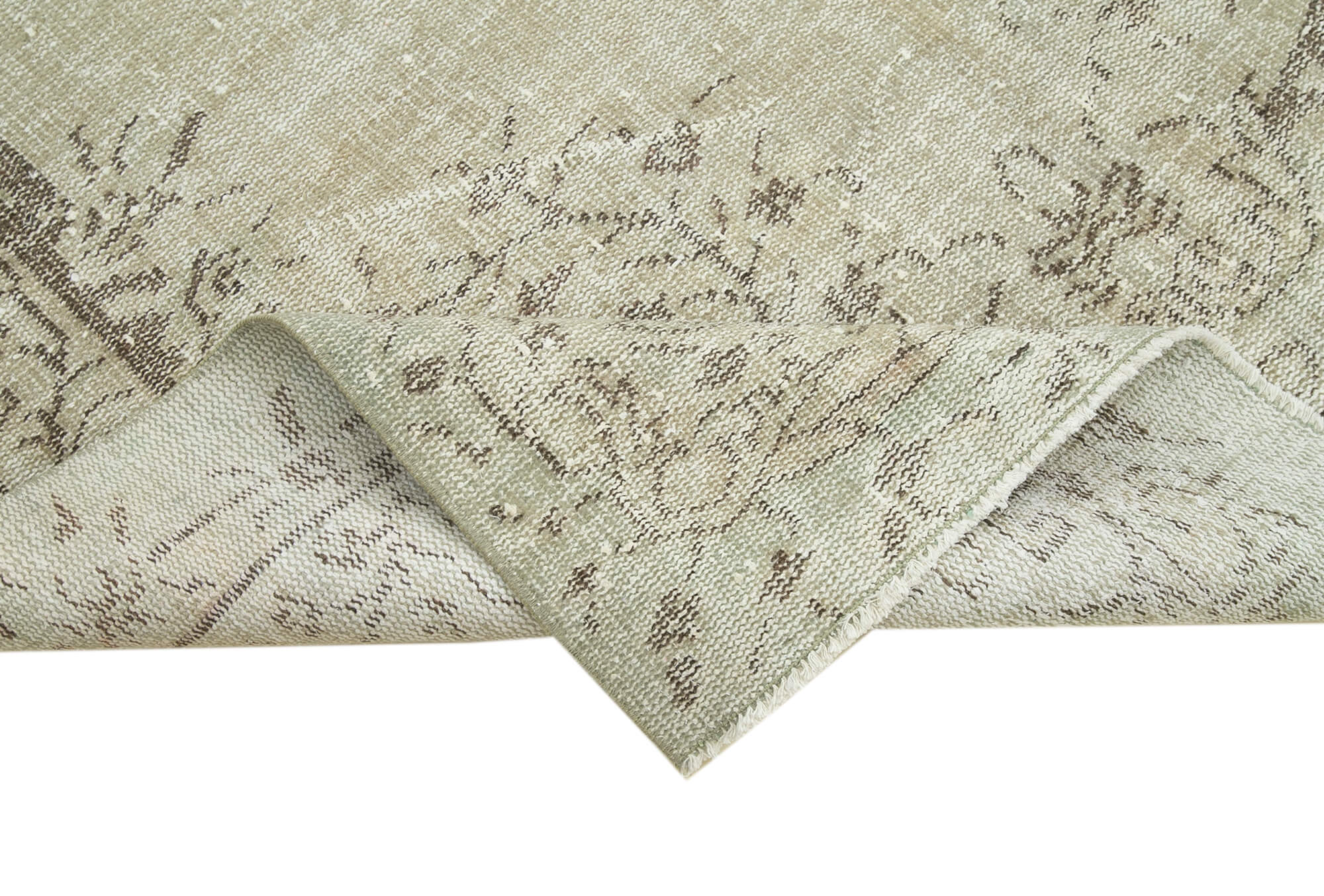Handmade Wool Area Rug – Vintage Cotton Rug, Beige Turkish Wool Carpet 5'4''x8'6''