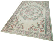Handmade Wool Area Rug – Vintage Cotton Rug Beige 5'4''x8'10'' Classic Turkish Wool
