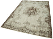 Handmade Wool Area Rug – Vintage Cotton Rug, Beige 5'6''x8'0'' Durable Cotton Weave