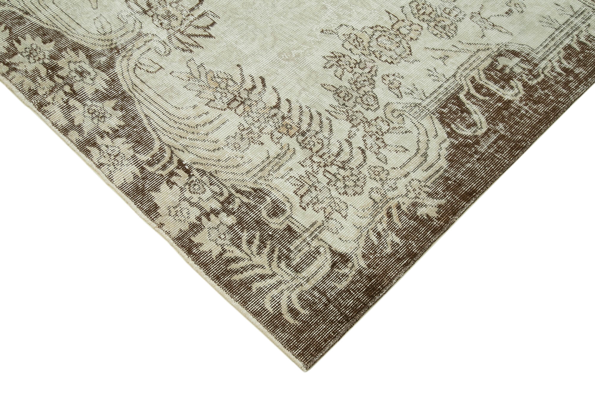 Handmade Wool Area Rug – Vintage Cotton Rug, Beige 5'6''x8'0'' Durable Cotton Weave