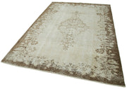 Vintage Cotton Wool Rug – Handmade Area Rug 5'7'' x 8'7'' | Turkish Hand Knotted Carpet