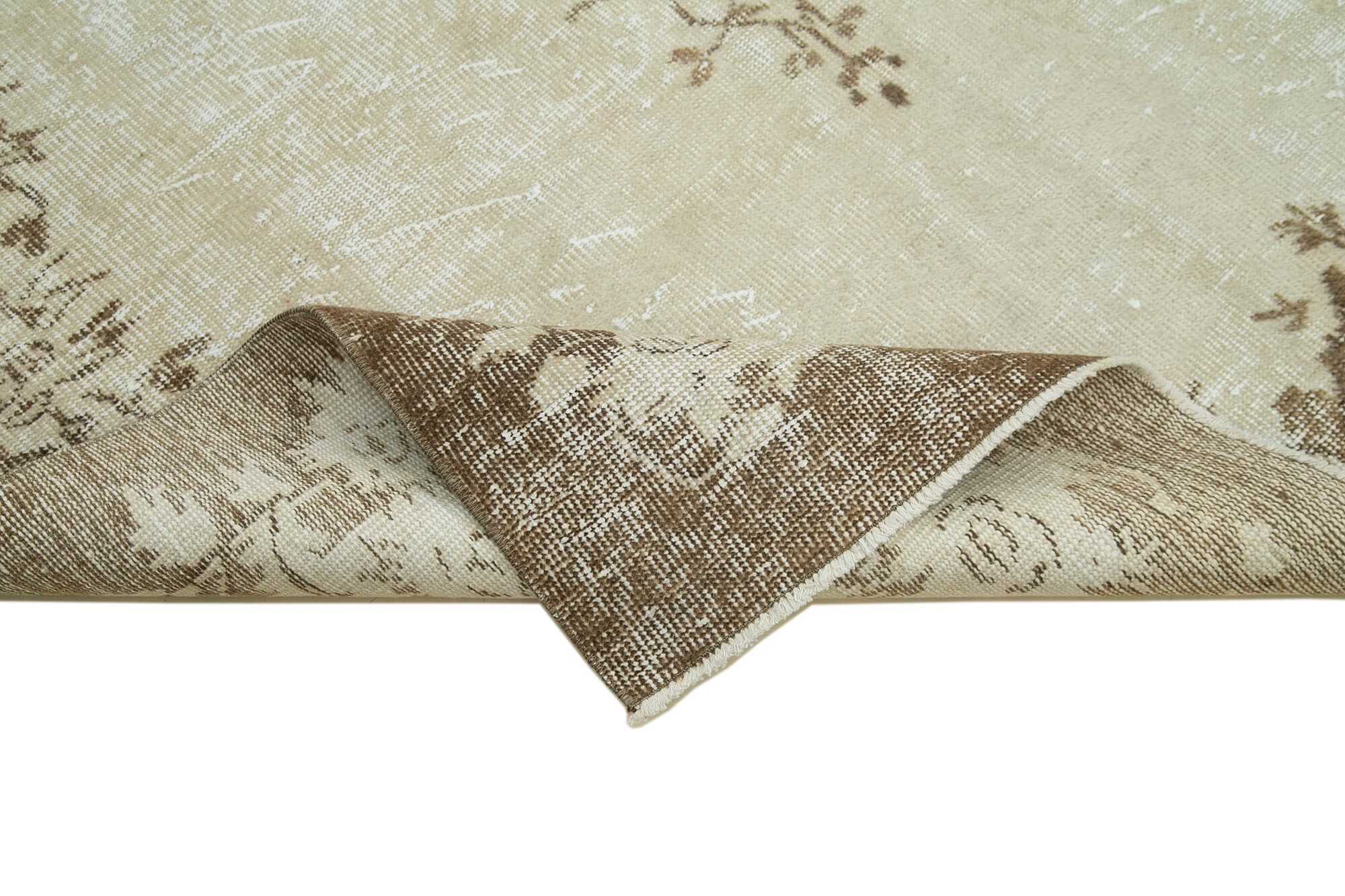 Vintage Cotton Wool Rug – Handmade Area Rug 5'7'' x 8'7'' | Turkish Hand Knotted Carpet