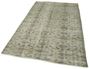 Vintage Cotton Wool Rug - Handmade Area Rug 5'1'' x 8'4'' | Classic Beige Carpet