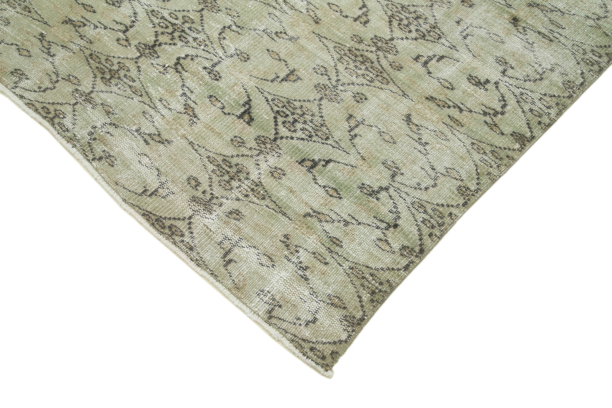 Vintage Cotton Wool Rug - Handmade Area Rug 5'1'' x 8'4'' | Classic Beige Carpet