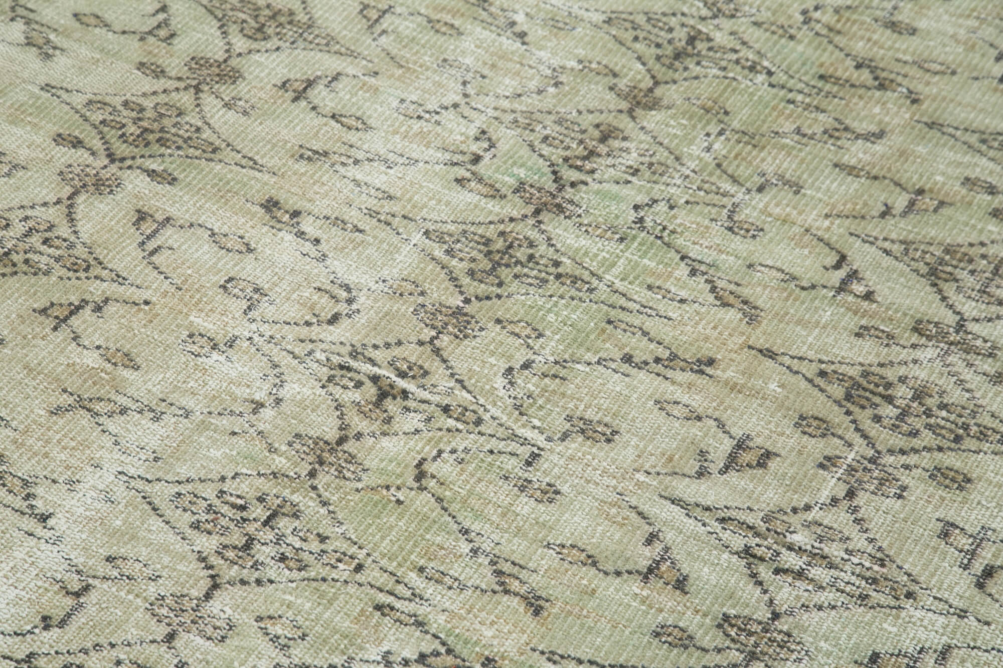 Vintage Cotton Wool Rug - Handmade Area Rug 5'1'' x 8'4'' | Classic Beige Carpet