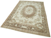 Handmade Wool Area Rug - Vintage Cotton Rug | Beige Wool Carpet, Durable Cotton Weave