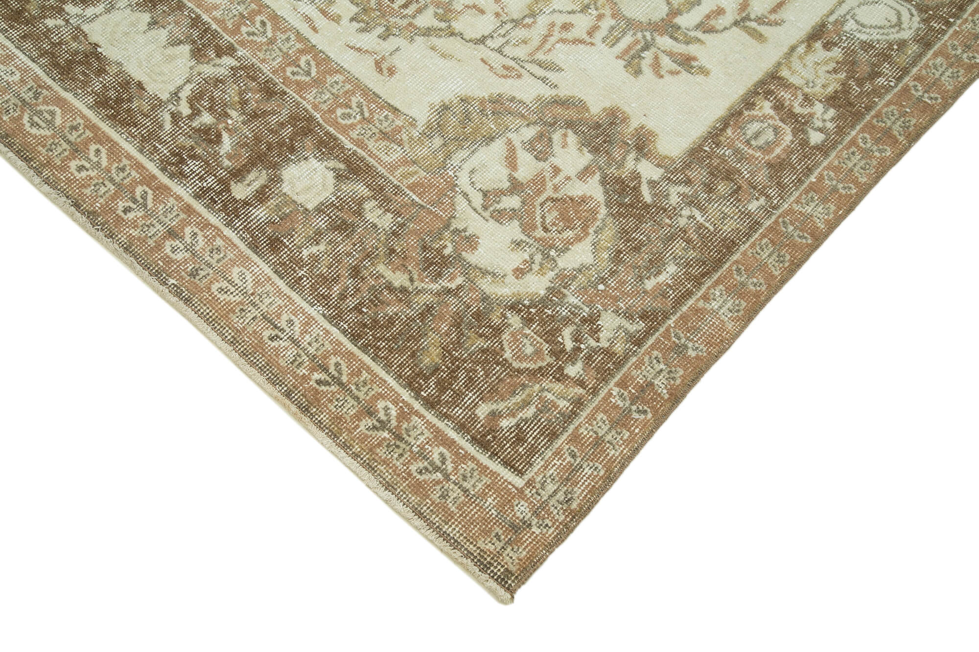 Handmade Wool Area Rug - Vintage Cotton Rug | Beige Wool Carpet, Durable Cotton Weave
