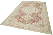 Vintage Cotton Wool Rug – Handmade Area Rug 6'4'' x 9'10'' | Turkish Wool Carpet