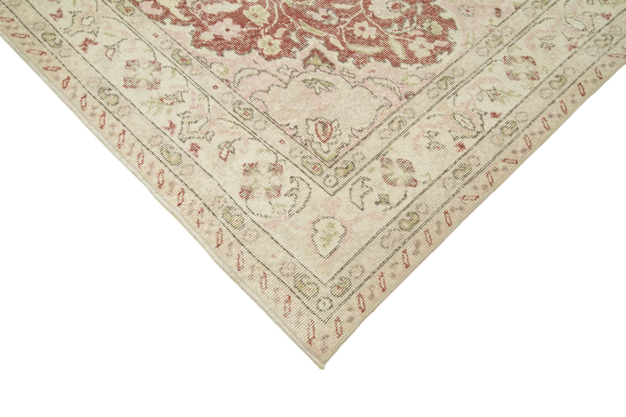 Vintage Cotton Wool Rug – Handmade Area Rug 6'4'' x 9'10'' | Turkish Wool Carpet