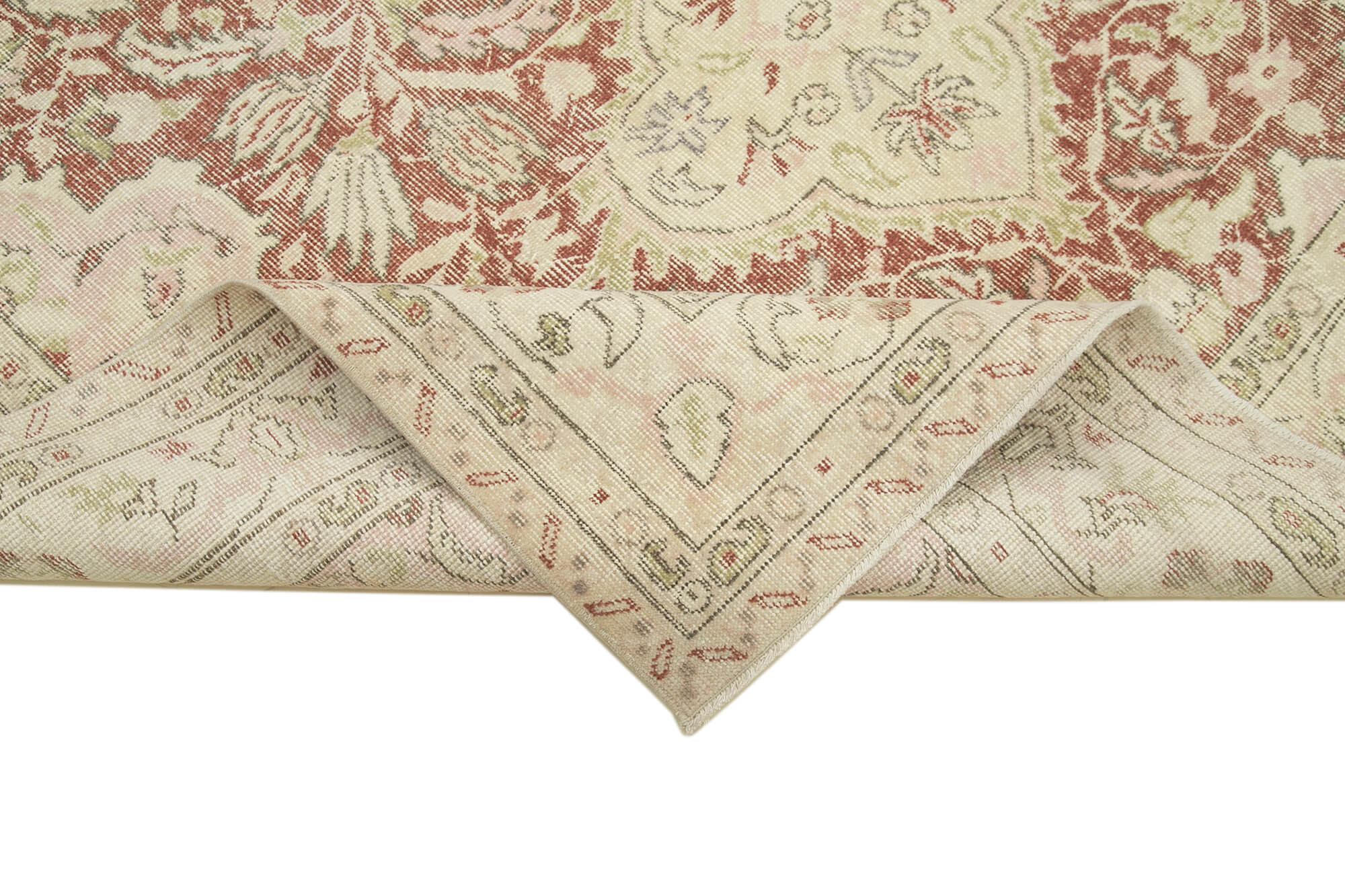 Vintage Cotton Wool Rug – Handmade Area Rug 6'4'' x 9'10'' | Turkish Wool Carpet