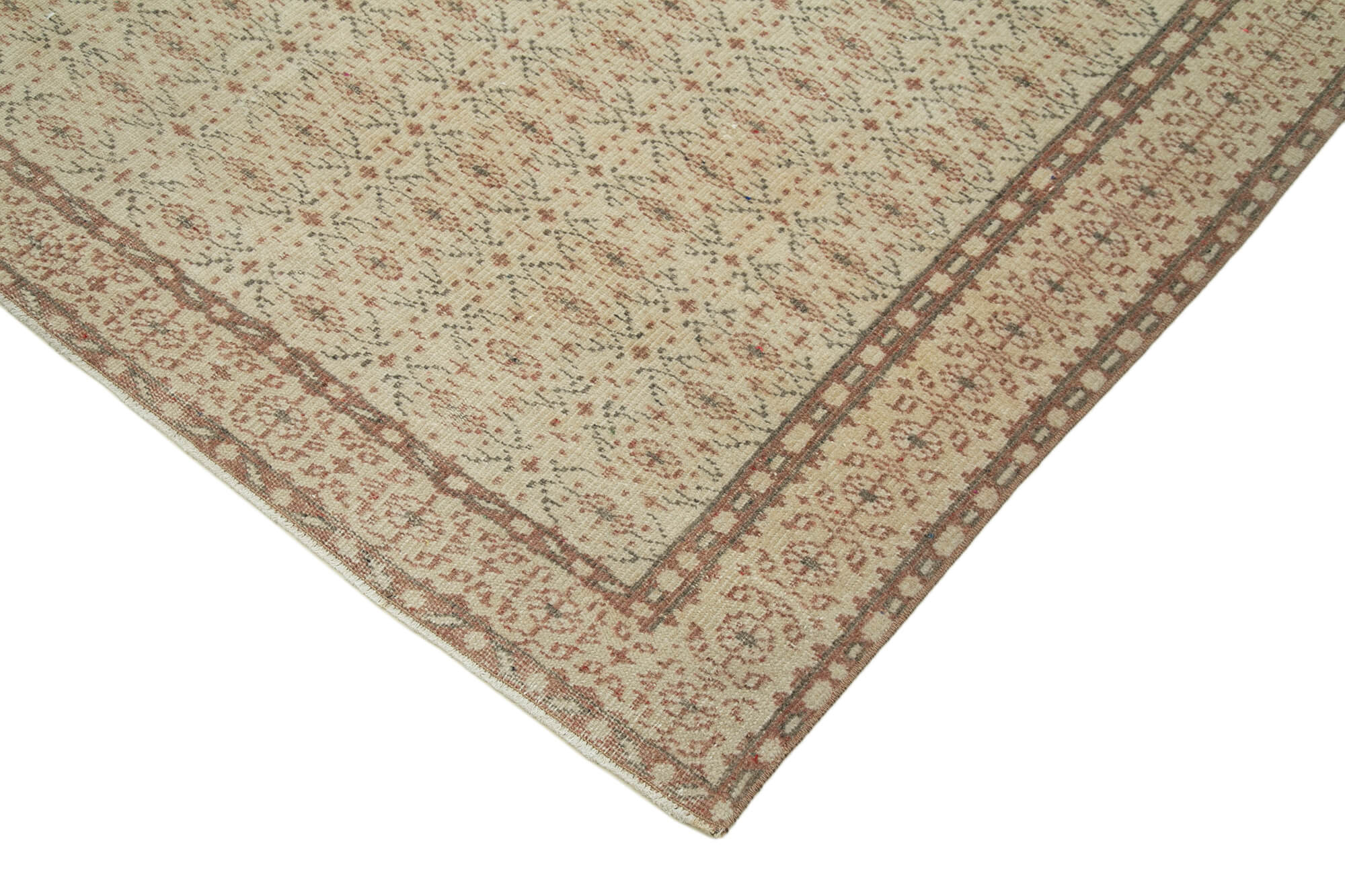 Handmade Wool Area Rug | Traditional Hand Knotted Turkish Wool Rug, Beige