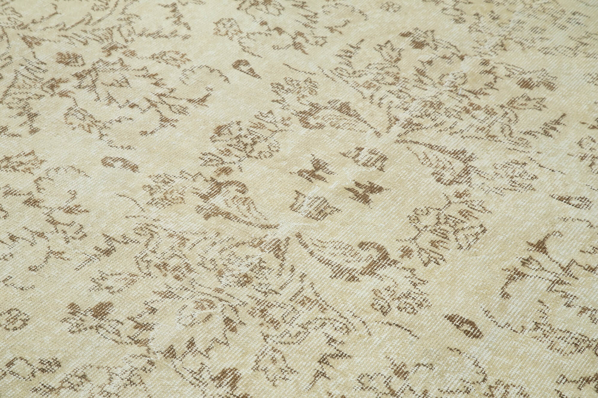 Handmade Vintage Area Rug – Neutral Beige Wool & Cotton, Turkish Hand Knotted 4'10''x9'5''