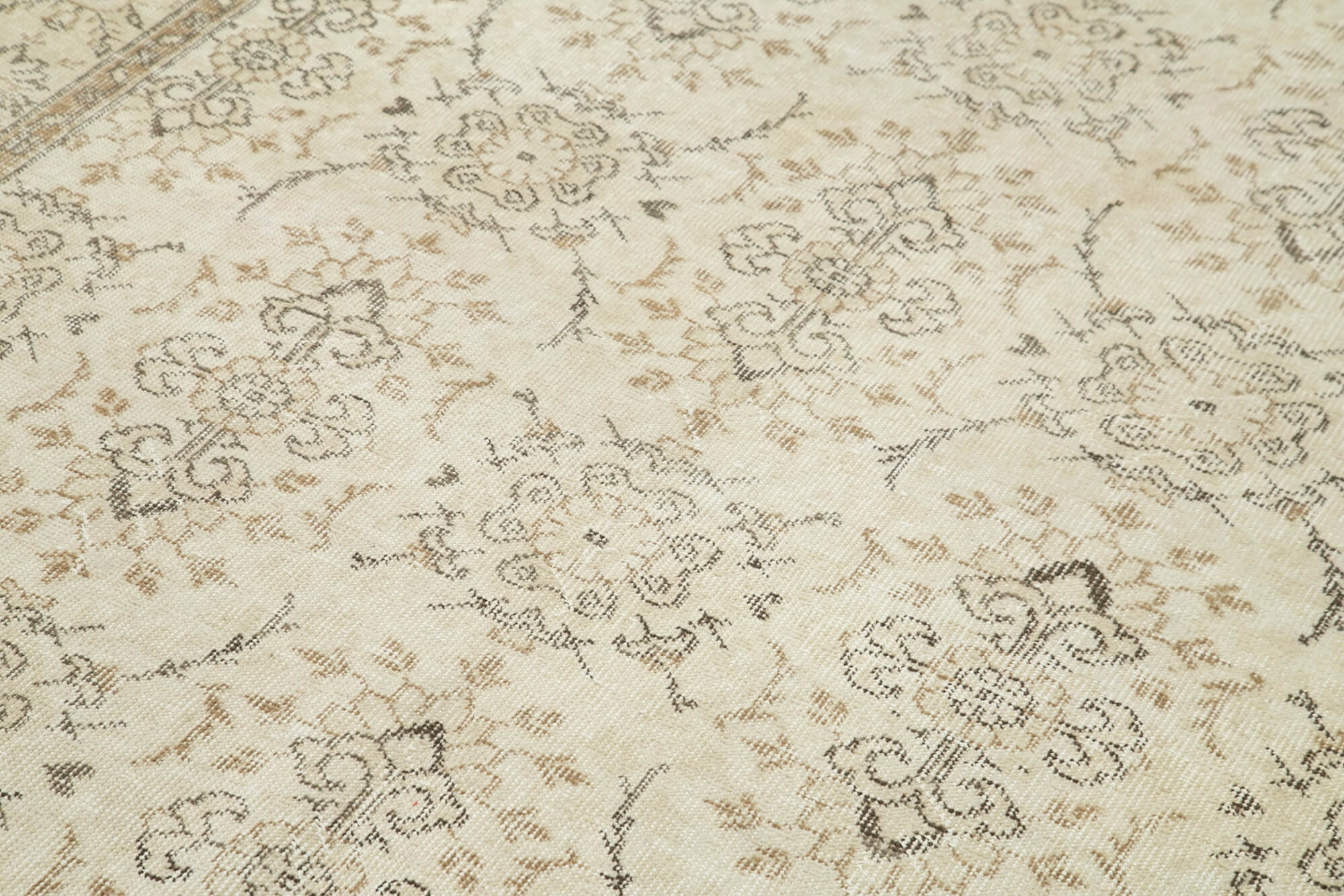 Handmade Wool Area Rug – Vintage Cotton Wool Blend 5x9 Area Rug Beige