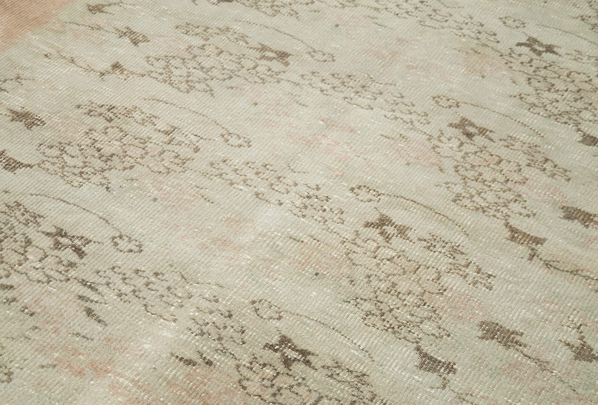 Handmade Wool Area Rug – Vintage Cotton Rug Beige 5'4''x8'5'' Classic Turkish Wool