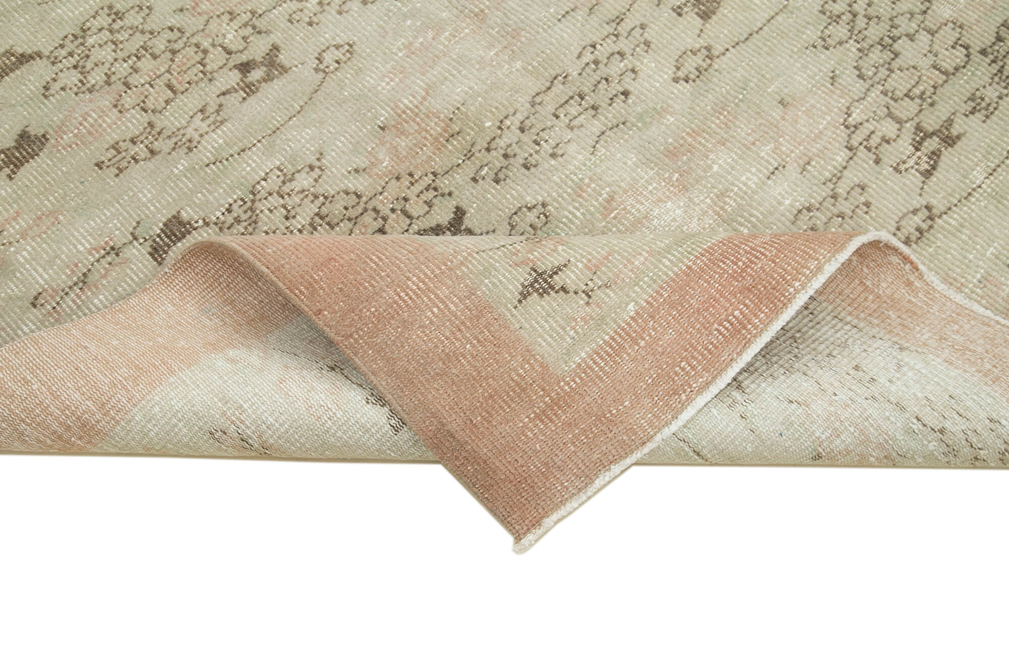 Handmade Wool Area Rug – Vintage Cotton Rug Beige 5'4''x8'5'' Classic Turkish Wool