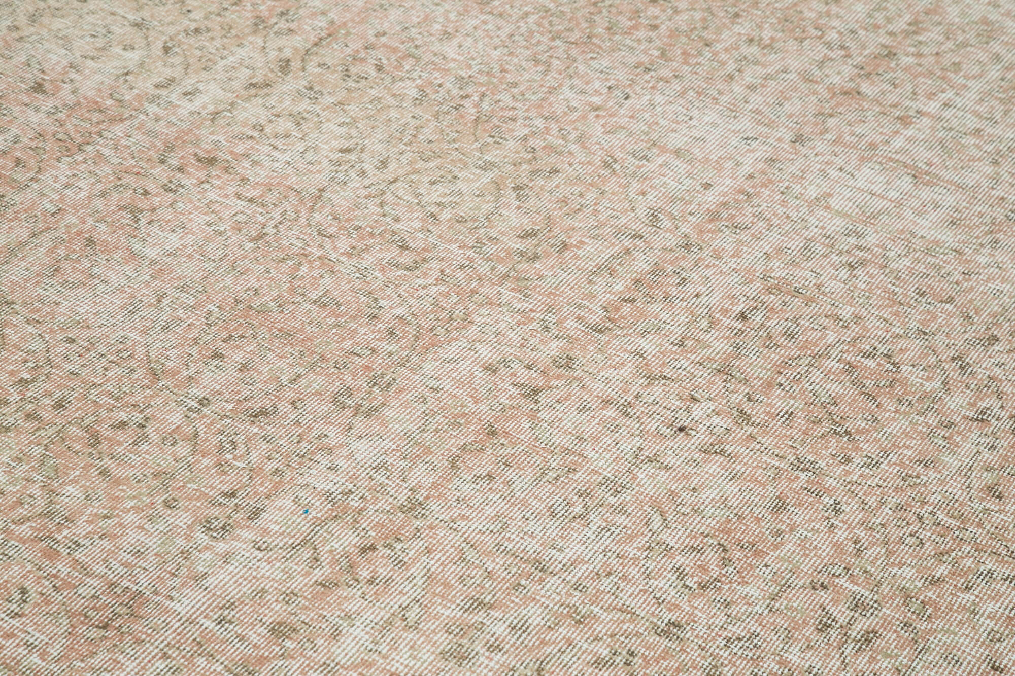 Handmade Area Rug - Vintage Cotton Wool Blend Beige Boho Style Carpet 6'4"x10'6"