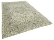 Vintage Wool Area Rug – Handmade Cotton Rug | Beige Vintage Carpet 6'9''x10'5''
