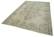 Handmade Wool Area Rug – Vintage Cotton Rug 7'x10' Beige Neutral Color