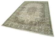 Vintage Handmade Area Rug – Hand Knotted Rug, Beige Vintage Carpet 6'8''x10'7''