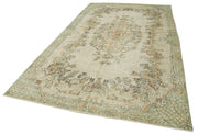 Vintage Wool Area Rug – Handmade Cotton Rug With Durable Cotton Weave, Beige Vintage Carpet 6'5''x10'11''