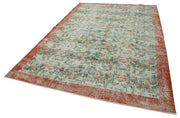 Handmade Vintage Area Rug – Neutral Beige Cotton Wool Rug 7'1''x10'3'' Classic Turkish Carpet
