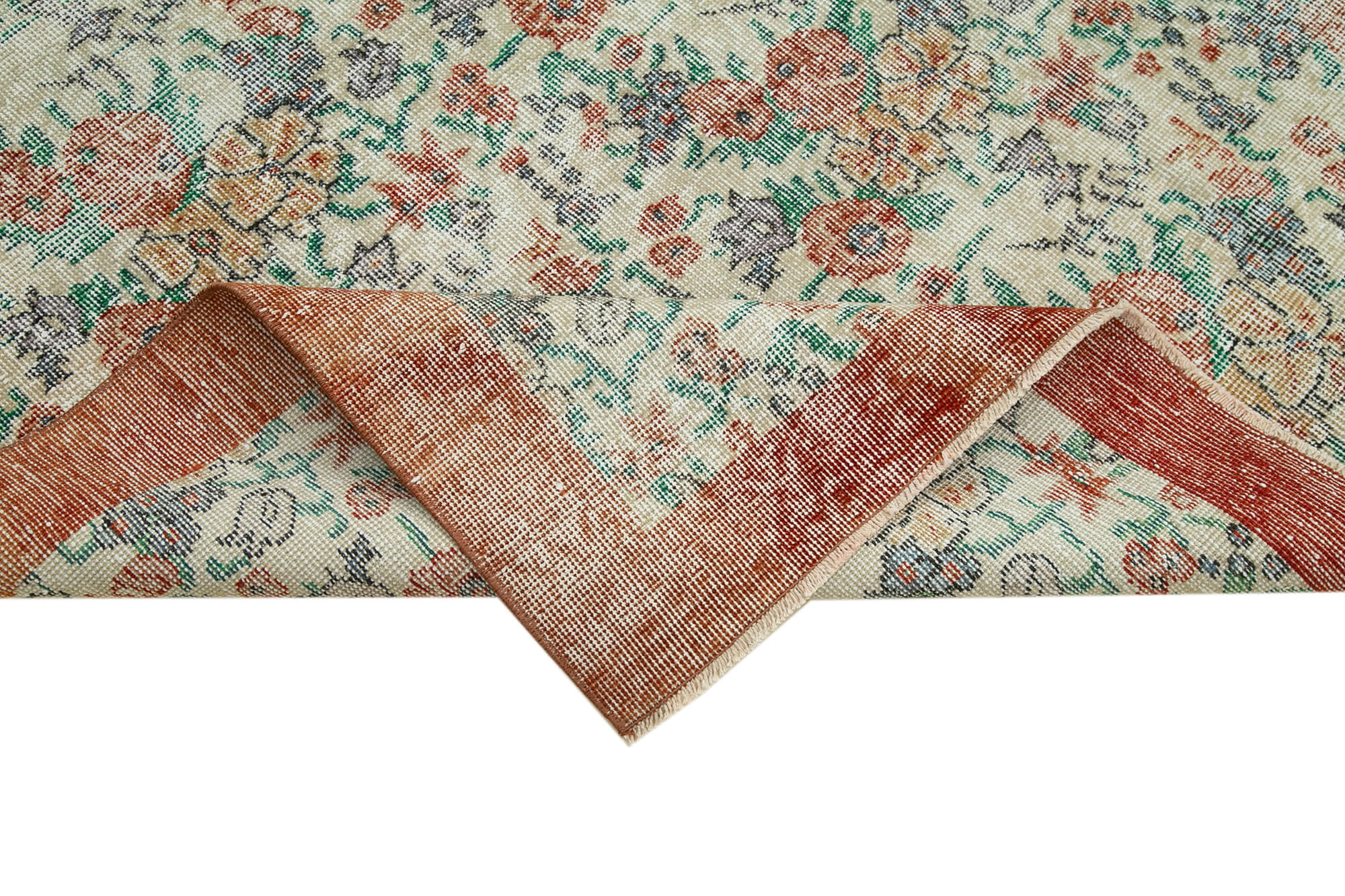 Handmade Vintage Area Rug – Beige Wool Carpet, Traditional Hand Knotted Durable Carpet 7'x10'