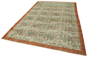 Handmade Wool Area Rug – Vintage Cotton Rug | Beige Area Carpet 7'0'' x 10'9''
