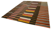 Handmade Patchwork Rug - Kirk Yama Brown Cotton Wool Vintage Area Rug 10'3''x13'5''