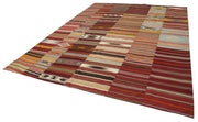 Handmade Patchwork Rug - Kirk Yama Pink Cotton Wool Vintage Area Rug 10'x13'3''