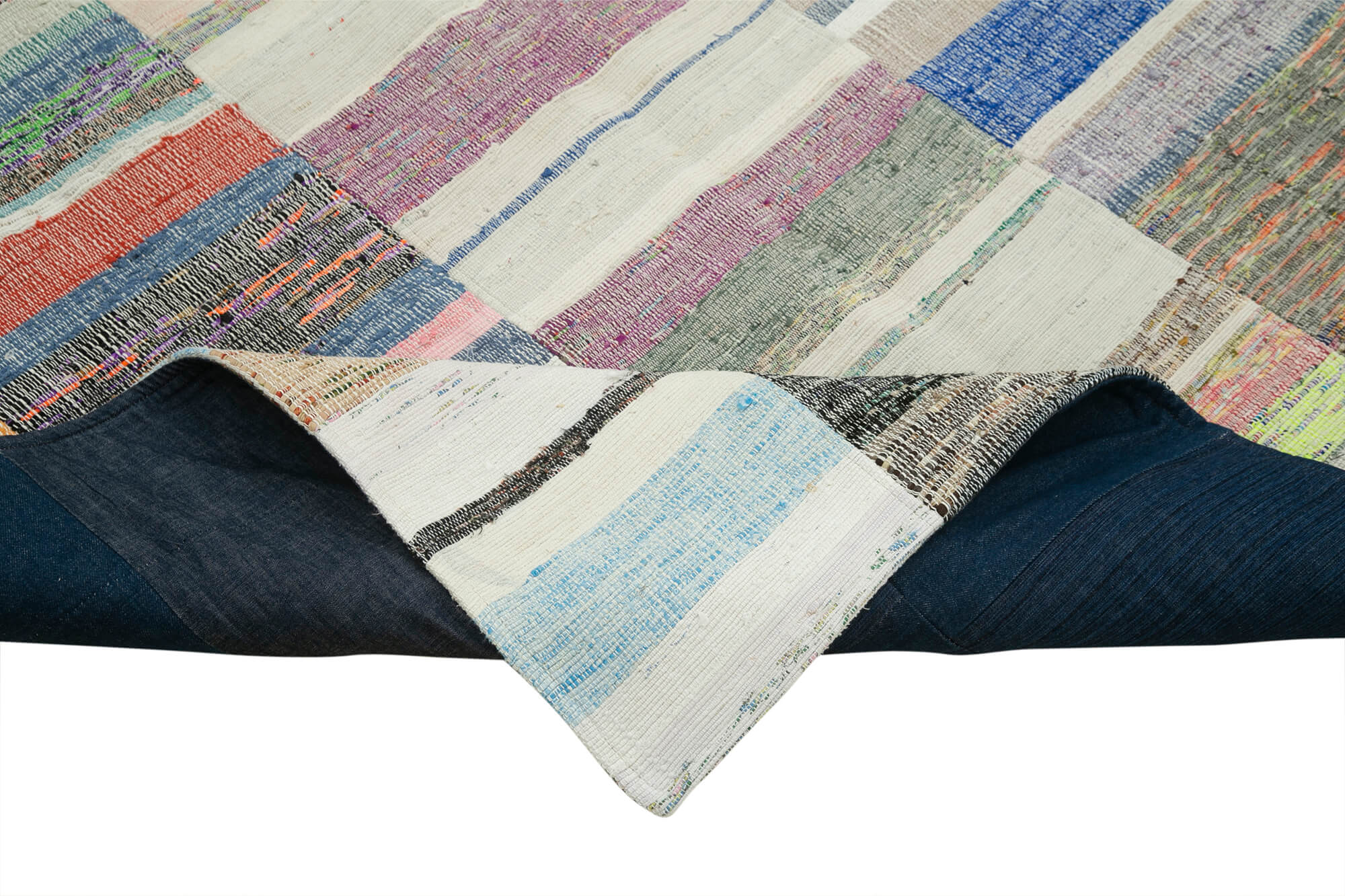Handmade Patchwork Rug - Kirk Yama Grey Cotton Wool Area Rug 5'2" x 8'6"