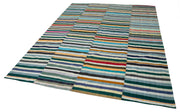 Handmade Patchwork Rug - Kirk Yama Grey Cotton Wool Vintage Area Rug 7'3"x10'1"