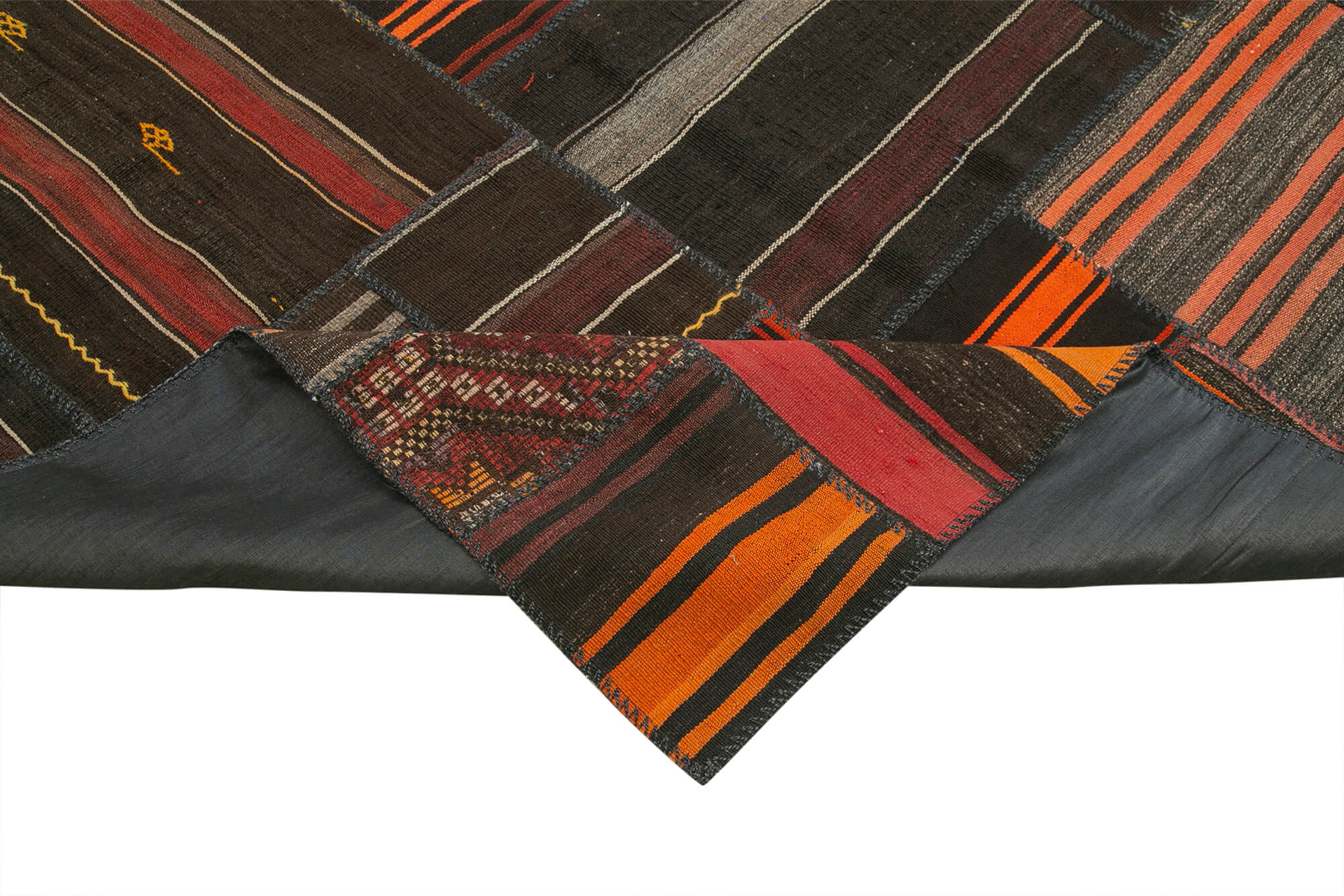 Handmade Kilim Rug - Traditional Kilim Style, Striped Area Rug, Goat Hair Carpet 10'10"x13'5"
