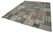 Handmade Patchwork Rug - Kirk Yama Grey Cotton Wool Area Rug 10'10" x 13'6"